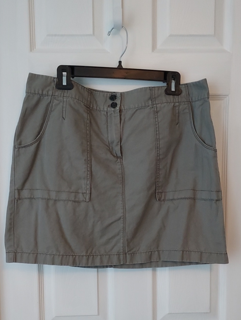 Ann Taylor Olive Green Cotton Utility Skirt